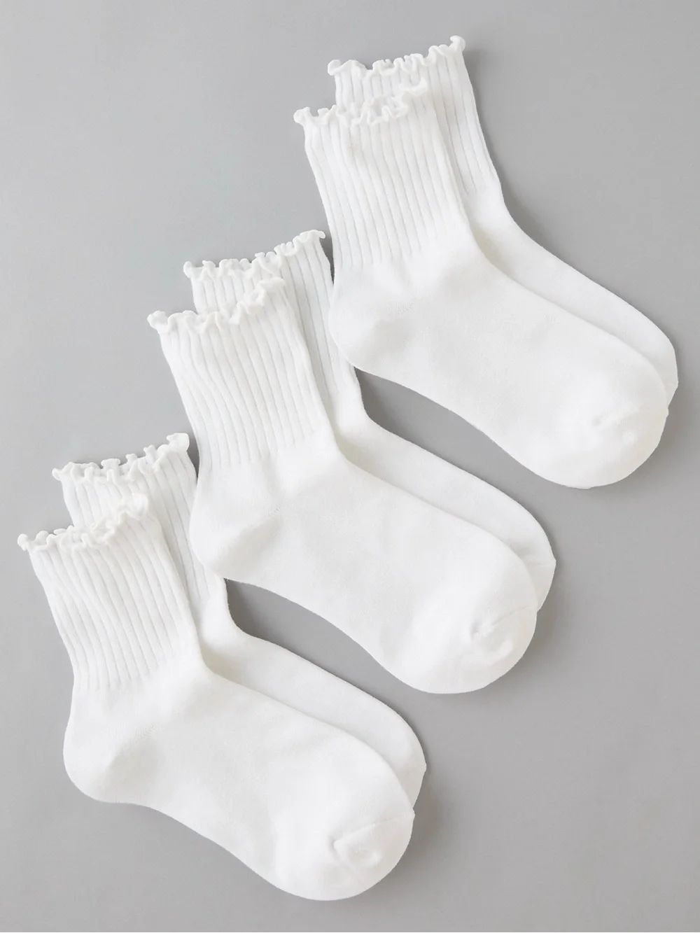 American Eagle Coquette Ruffled Crew Socks 3-Pack White Balletcore Girly NWT